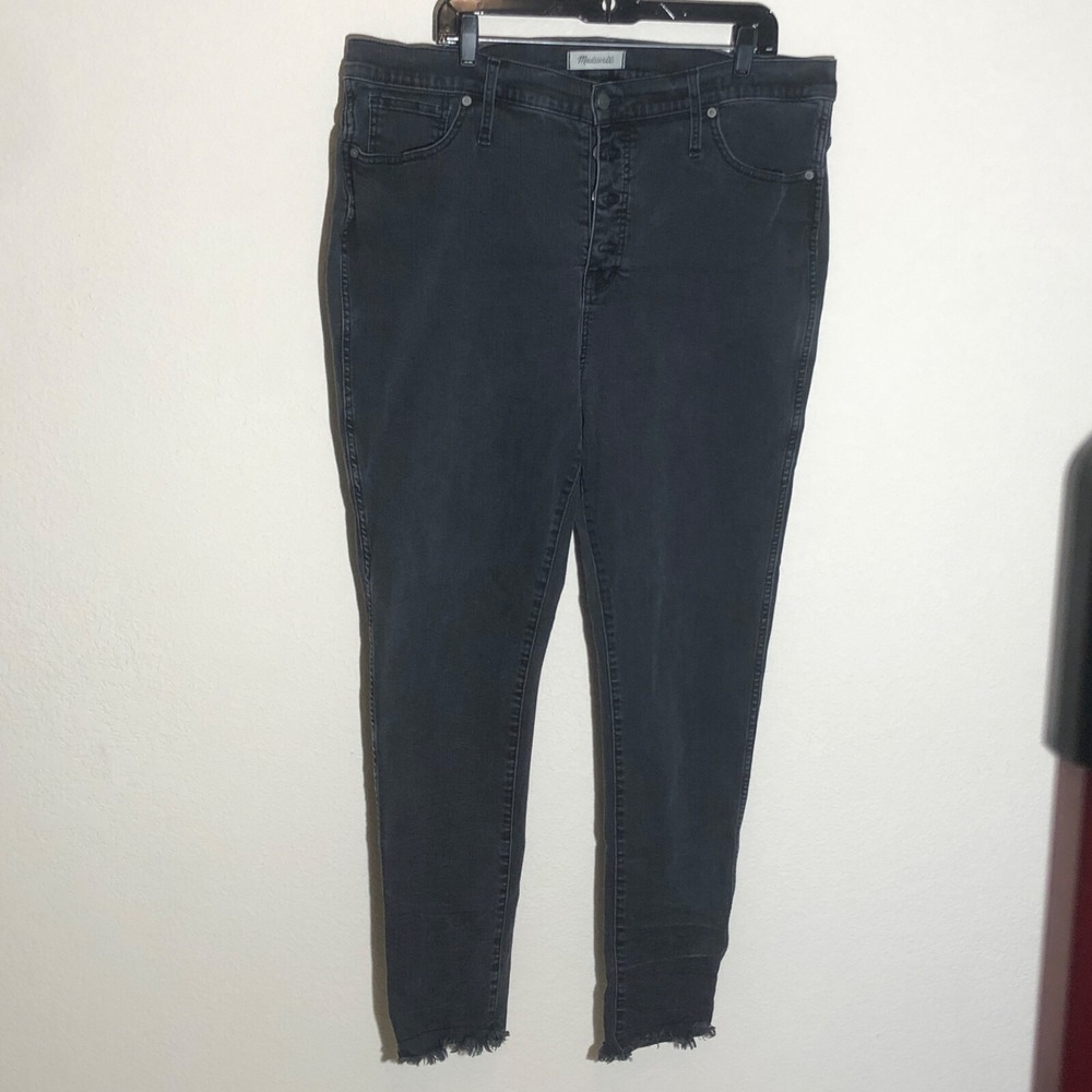 Madewell Jeans 40T Faded Black 13" High Rise Skinny‎ with Raw Hem